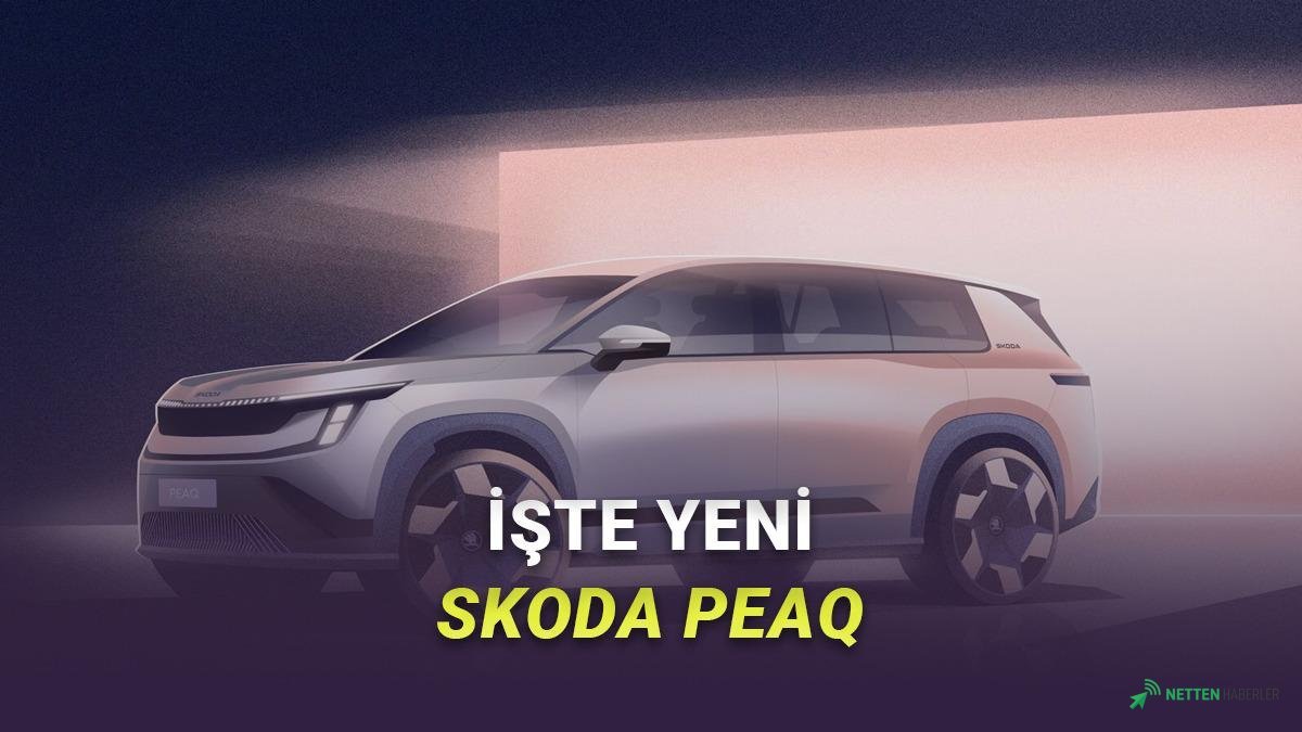 Skoda'dan Nefes Kesen Dev: 7 Kişilik Elektrikli Peaq Geliyor! Tasarım Çizimleri Büyüledi
